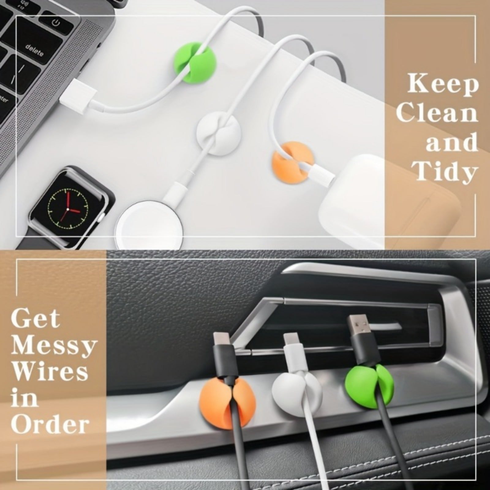 3pcs Cable Clips - Cord Holder and Organizer for Desk, Home, Car, and Office - Efficient Storage Solution