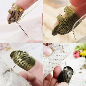 2pcs Protect Fingers Vintage Sewing Thimble Essential Sewing Supplies