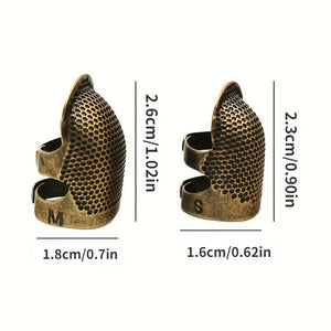 2pcs Protect Fingers Vintage Sewing Thimble Essential Sewing Supplies