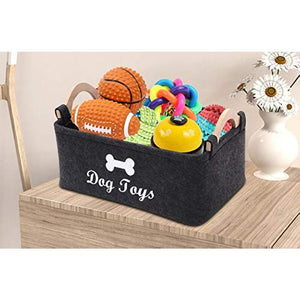 Versatile & Durable Pet Storage Box in Dark Grey Felt – Ideal for Toys, Blankets, Leashes