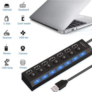 USB 2.0 Hub USB Hub Multi Port USB Splitter Hub Use Power Adapter 4/7 Port Multiple Expander Fast Charging Phone Charger