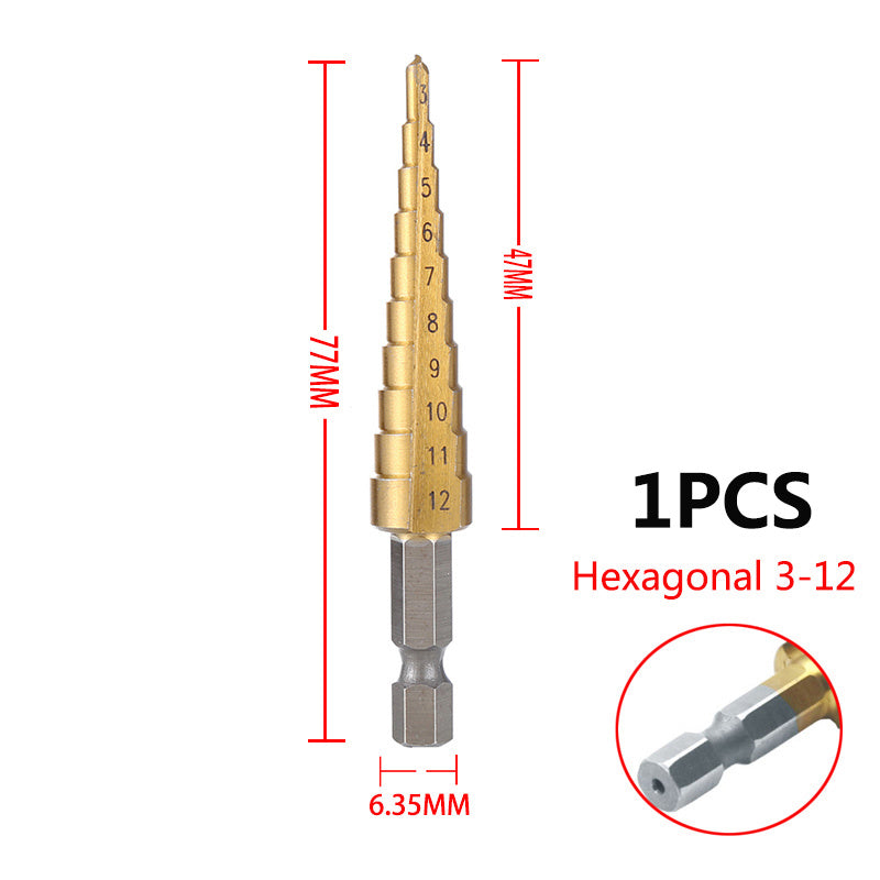 Upgrade Your Drilling Power With This Titanium-Coated HSS Step Drill Bit Set - Perfect For Wood & Metal!