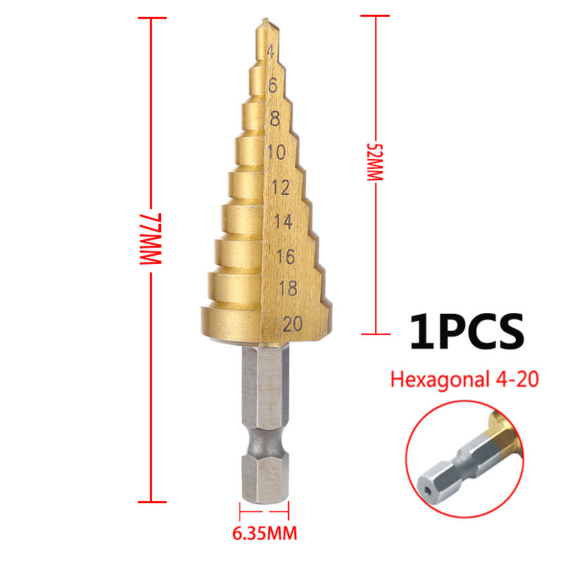 Upgrade Your Drilling Power With This Titanium-Coated HSS Step Drill Bit Set - Perfect For Wood & Metal!