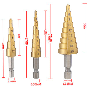 Upgrade Your Drilling Power With This Titanium-Coated HSS Step Drill Bit Set - Perfect For Wood & Metal!