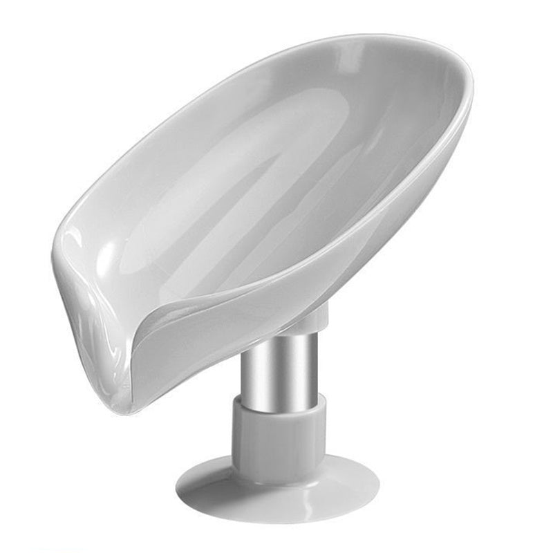 1pc Leaf Shape Soap Box, Soap Holder, Bathroom Accessories, Suction Cup Soap Container