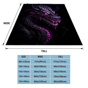 1pc Purple Dragon Blanket Lightweight Flannel Blanket Throw Blanket For Sofa, Bed, Travel, Camping, Livingroom, Office, Couch, Chair, And Be