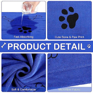 Dog Towel Drying Dog Cat Pet Towel, Puppy Microfiber Quick-drying Dog Claw Bath Towel Pet Bath Products Absorbent Medium Dog Pet Bath Towel