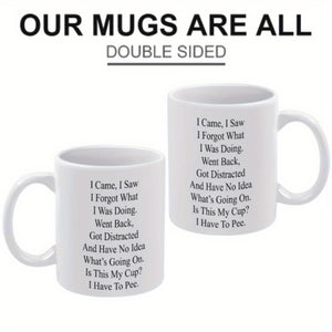 1pc, Funny Mug For The Elderly, 11oz Ceramic Coffee Mug / Tea Cup, Senior Citizens Mug, For Senior Women And Men, Birthday, Mothers Day, Fat