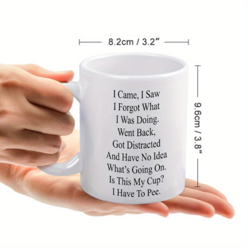 1pc, Funny Mug For The Elderly, 11oz Ceramic Coffee Mug / Tea Cup, Senior Citizens Mug, For Senior Women And Men, Birthday, Mothers Day, Fat