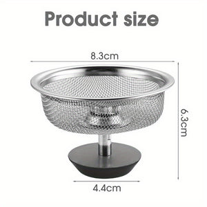 2pc Stainless Steel Sink Strainer Set with Handle & Stopper: Polished, Durable, and Clog-Free Solution for Professional Kitchens