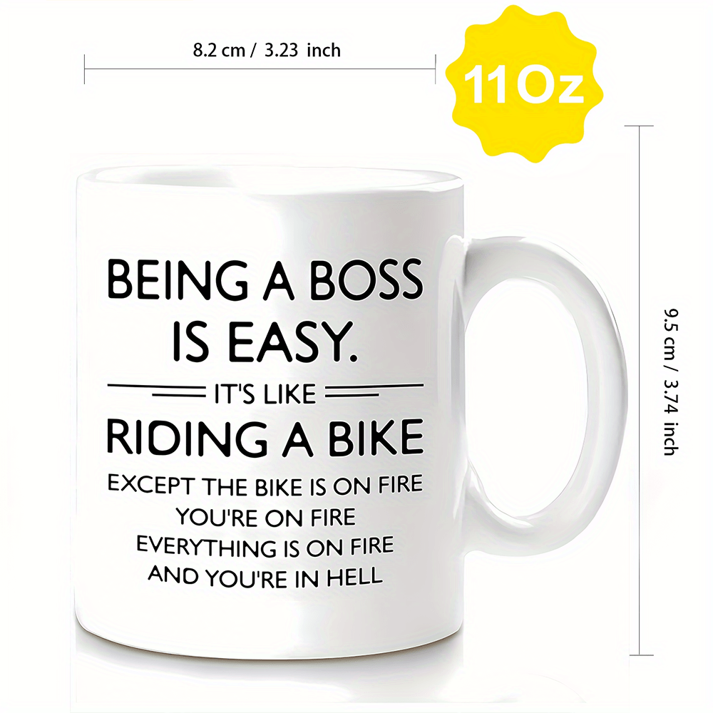 1pc, Best Boss Day Gift Mug For Women Men, 11oz Ceramic Coffee Cup, Boss Lady Gifts For Women, Funny Gifts For Boss Office, Boss Birthday Gi