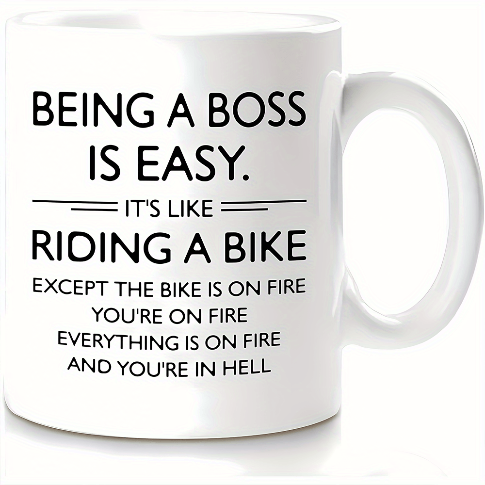 1pc, Best Boss Day Gift Mug For Women Men, 11oz Ceramic Coffee Cup, Boss Lady Gifts For Women, Funny Gifts For Boss Office, Boss Birthday Gi