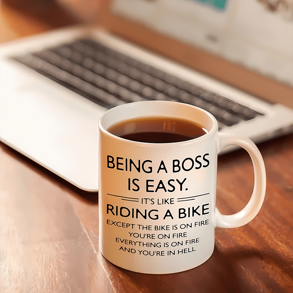 1pc, Best Boss Day Gift Mug For Women Men, 11oz Ceramic Coffee Cup, Boss Lady Gifts For Women, Funny Gifts For Boss Office, Boss Birthday Gi