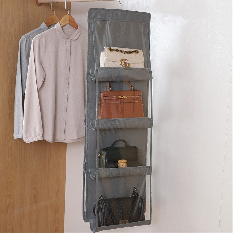 Portable Multi-grid Wardrobe Door Bag Finishing Hanging Bag, Transparent Visual Bag Organizer, Perfect Bag Storage Pouch