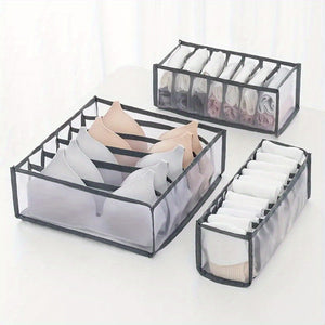 3 Pcs/set Underwear Drawer Organizer, Foldable Closet Clothes Dividers, Wardrobe Containers