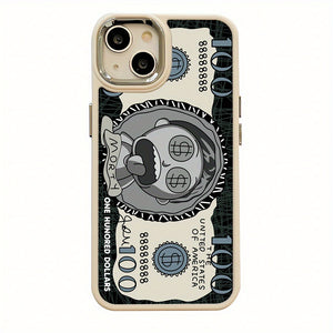 New Fashion Pattern Metal Photo Frame White Black Two-Tone Phone Case For Iphone 15/14/13/12/11