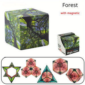 Three-dimensional Variety Magic Cube Anti Stress Toy Geometry Infinite Magnetic Changeable Cube Reliever Fidget Toys