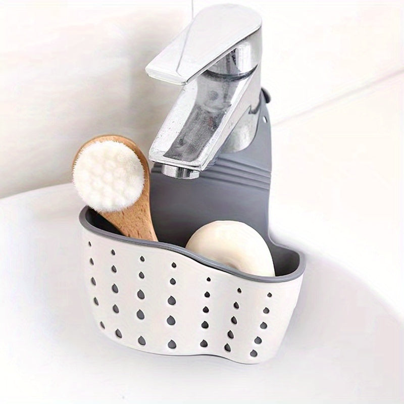 Kitchen Sink Organizer – Adjustable, Space-Saving Caddy for Soap, Sponges, Cloths with Easy Drain Feature