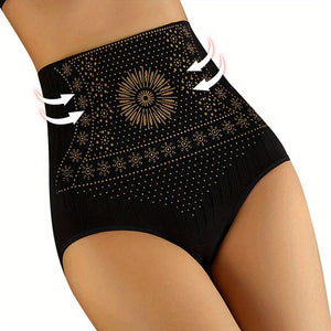 High-Waist Shaper Briefs with Waist Trimmer & Hip Lift - Pull-On Knit Fabric for Posture Support & Body Slimming