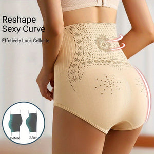 High-Waist Shaper Briefs with Waist Trimmer & Hip Lift - Pull-On Knit Fabric for Posture Support & Body Slimming