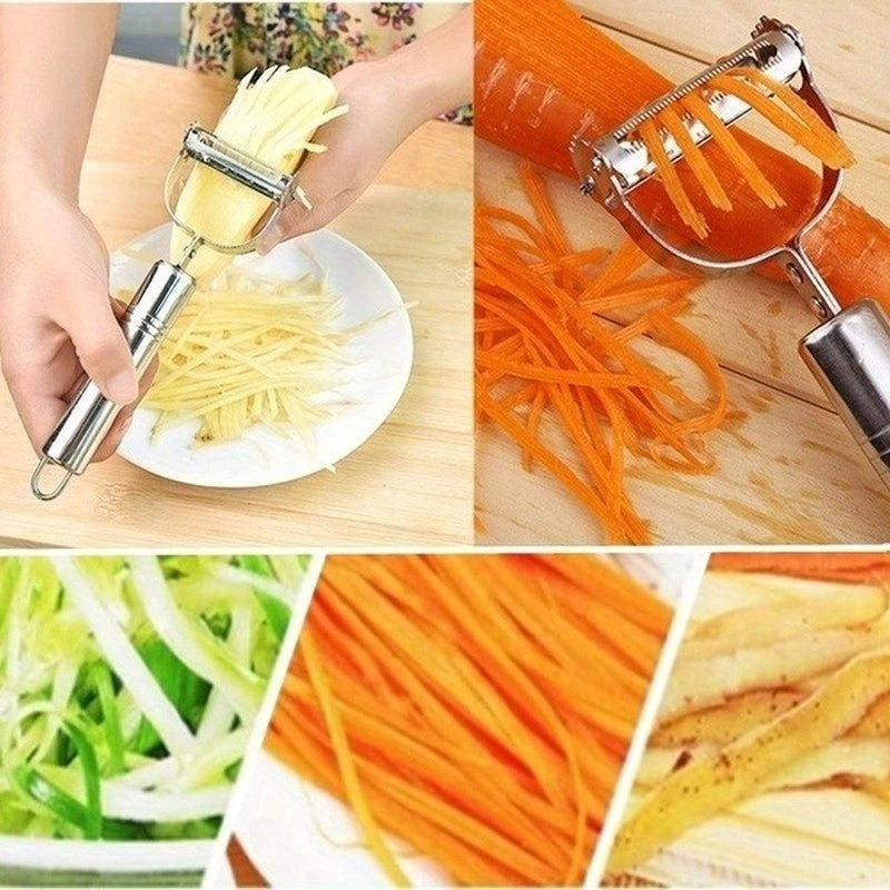 Stainless Steel Manual Grater - Multipurpose, Ergonomic Vegetable & Fruit Peeler for Restaurants, Hotels, and Home Kitchens