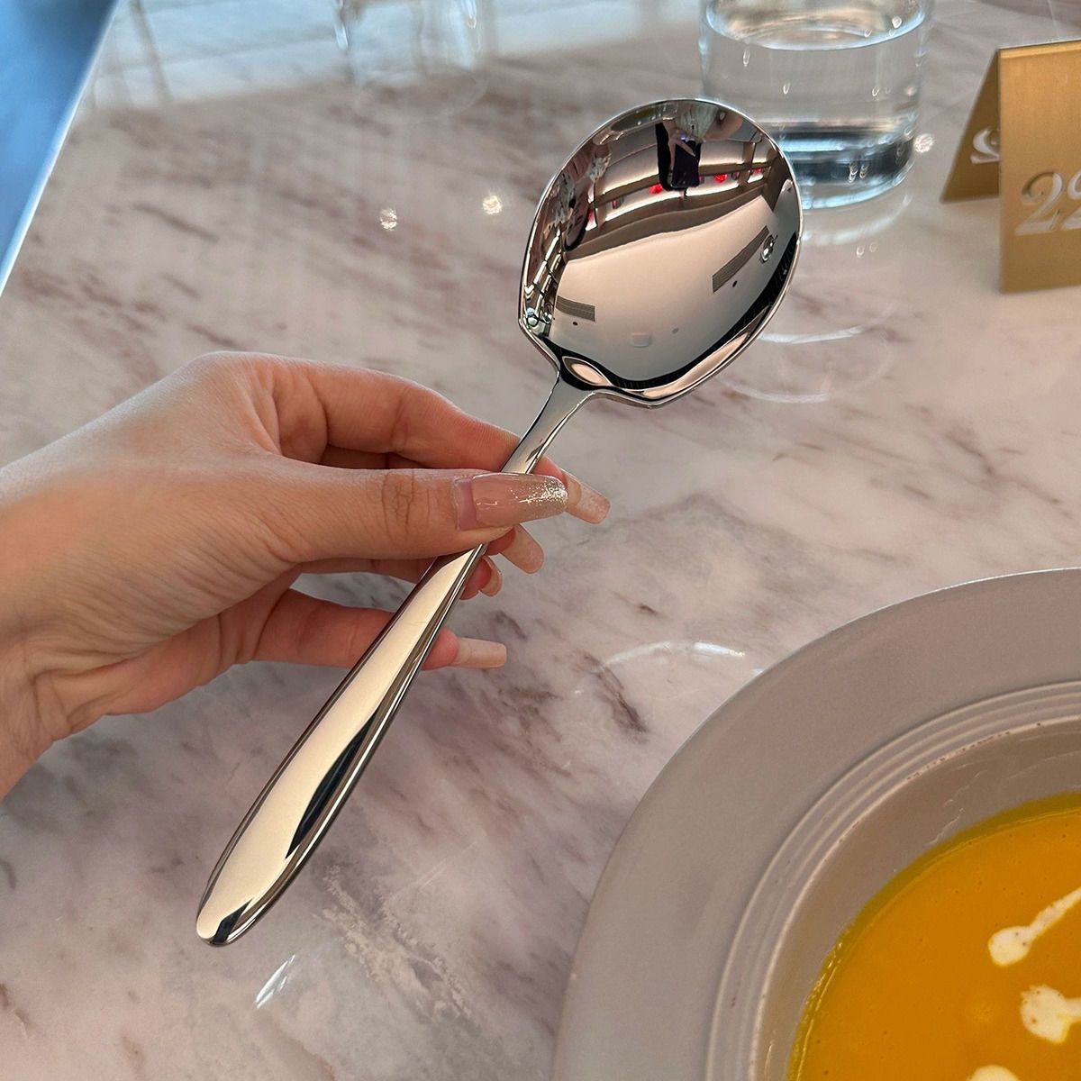 Elegant & Durable Stainless Steel Serving Spoon – Large, Ergonomic Design, Ideal for Buffet, Hotel, and Canteen Use