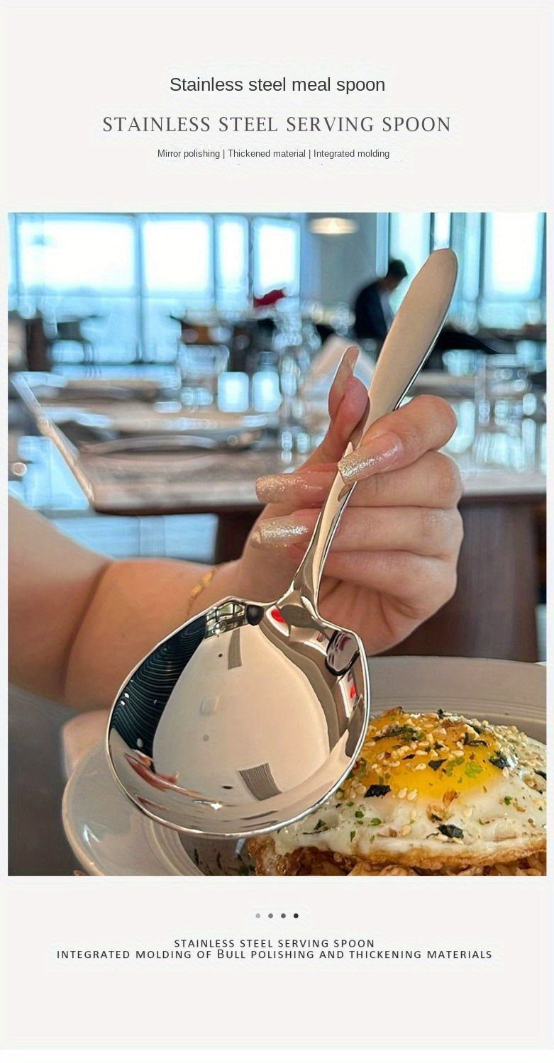 Elegant & Durable Stainless Steel Serving Spoon – Large, Ergonomic Design, Ideal for Buffet, Hotel, and Canteen Use