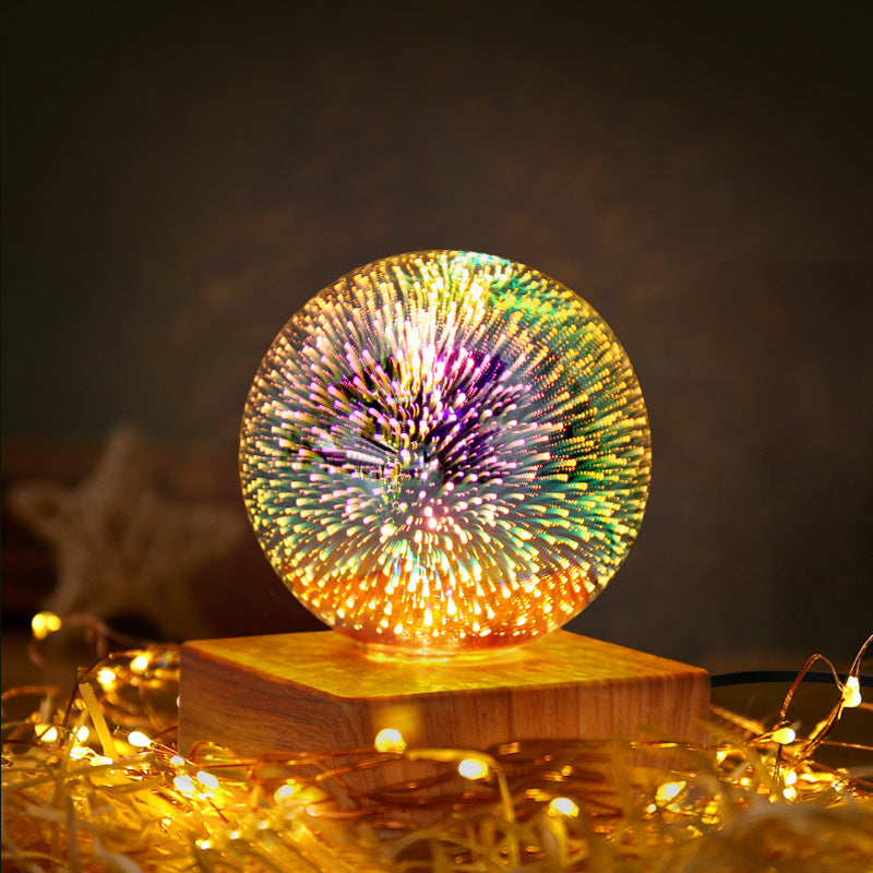 1pc Decorative Balls Glass Ornament, Romantic Starry Sky Light, LED Night Light Bedroom Bedside Decor, USB Plug-in Dreamy Sleep Atmosphere L