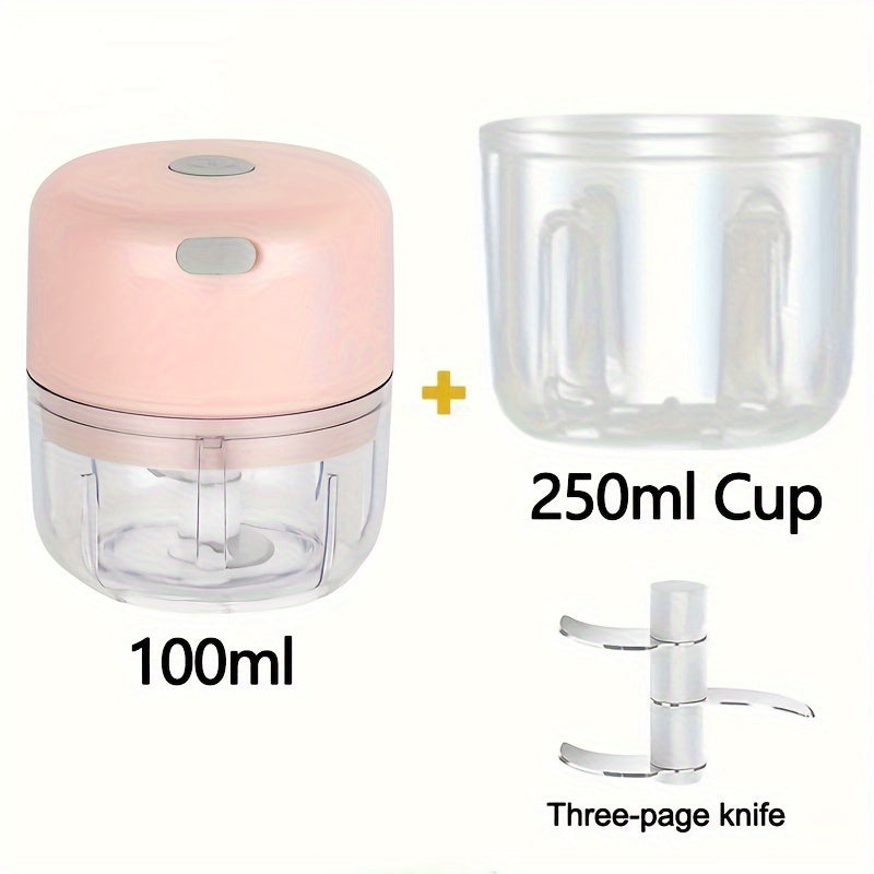 3.38oz/8.45oz Mini Kitchen Garlic Press Chopper Electric Garlic Chopper Meat Grinder, USB Rechargeable Masher