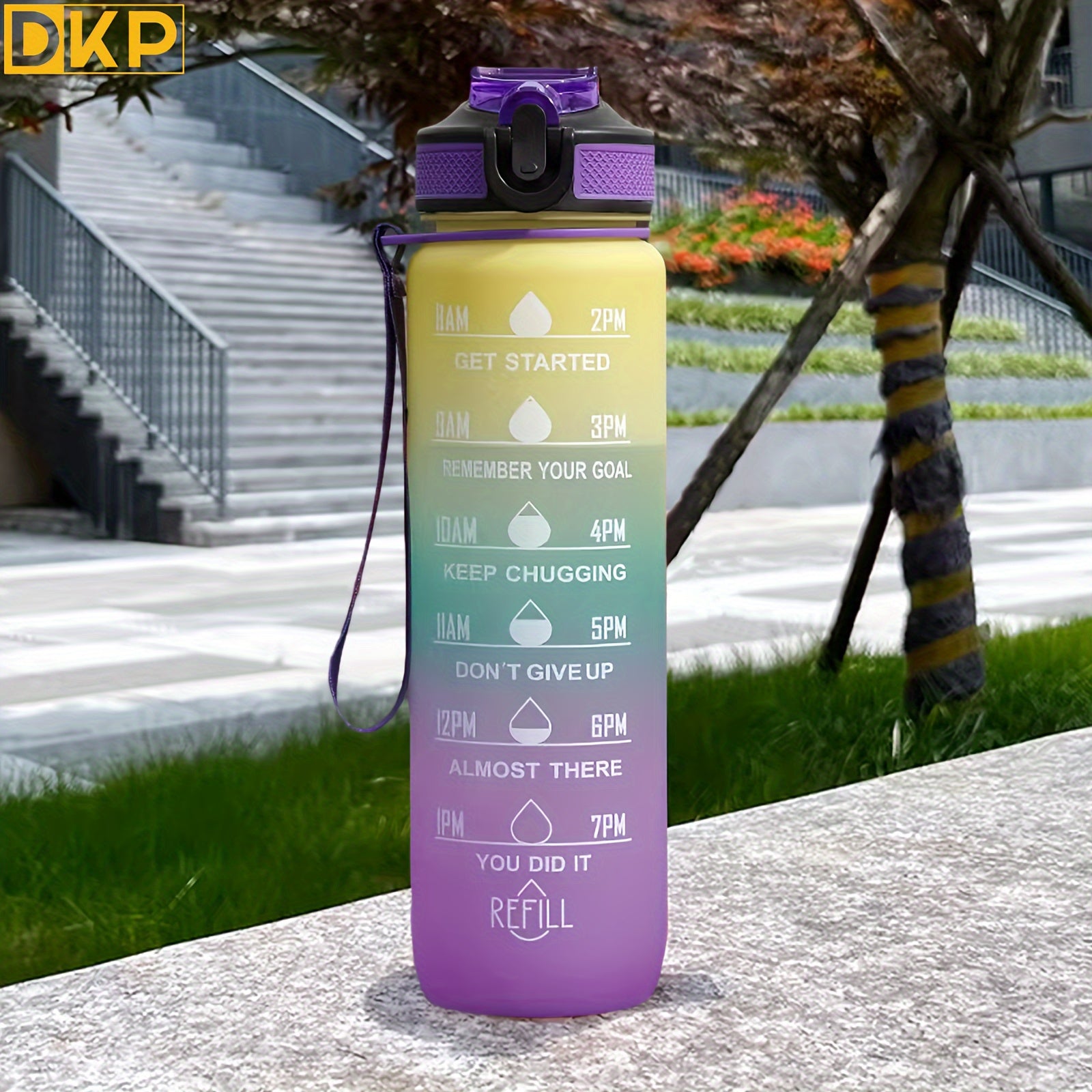 1pc/3pcs Stay Hydrated Anywhere: Portable Leakproof Water Bottle With Time Marker & Lanyard - Perfect For Adults & Families!