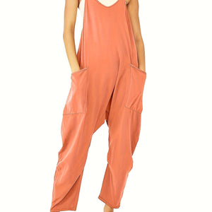 Chic Breezy Cami Jumpsuit - Solid Color, Versatile & Comfortable - Perfect for Spring & Summer Days, Women’s Fashion