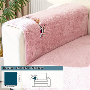 Pet-Friendly Sherpa Fleece Sofa Cover: Non-Slip, Machine-Washable Protector for All Sofas, Classic Home Decor