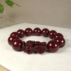 1pc Cinnabar Pixiu Men's Bracelet, Good Luck Jewelry,  Attract Wealth, Couple Bracelet, Best Delicate Lucky Gift For Men Women