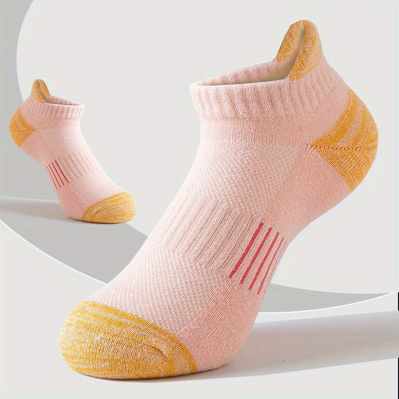 5 Pairs Breathable Ankle Sports Socks for Running, Athletic No Show Outdoor Socks, Spandex and Polyester Blend, Machine Washable