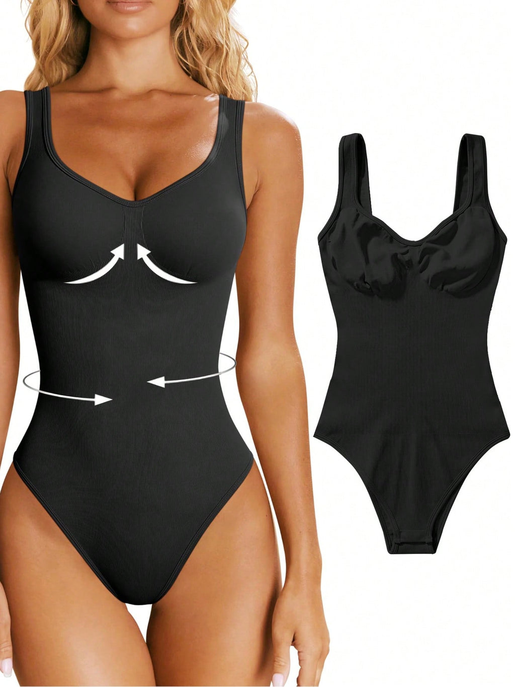 SHEIN Sport Studio Seamless Yoga High Stretch Bodysuit With Built-In Bra Pads