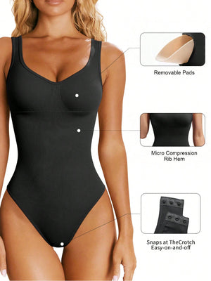 SHEIN Sport Studio Seamless Yoga High Stretch Bodysuit With Built-In Bra Pads