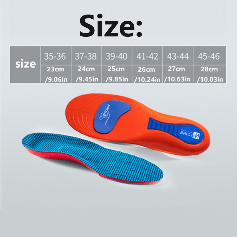 1 Pair Sports Shock Absorption Knee Support Insoles - Breathable, Sweat-Wicking, Odor-Proof Comfort for Basketball & Badminton, EVA Material, Blue & Orange Design