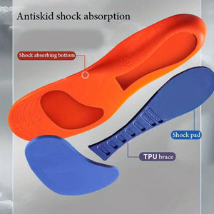 1 Pair Sports Shock Absorption Knee Support Insoles - Breathable, Sweat-Wicking, Odor-Proof Comfort for Basketball & Badminton, EVA Material, Blue & Orange Design