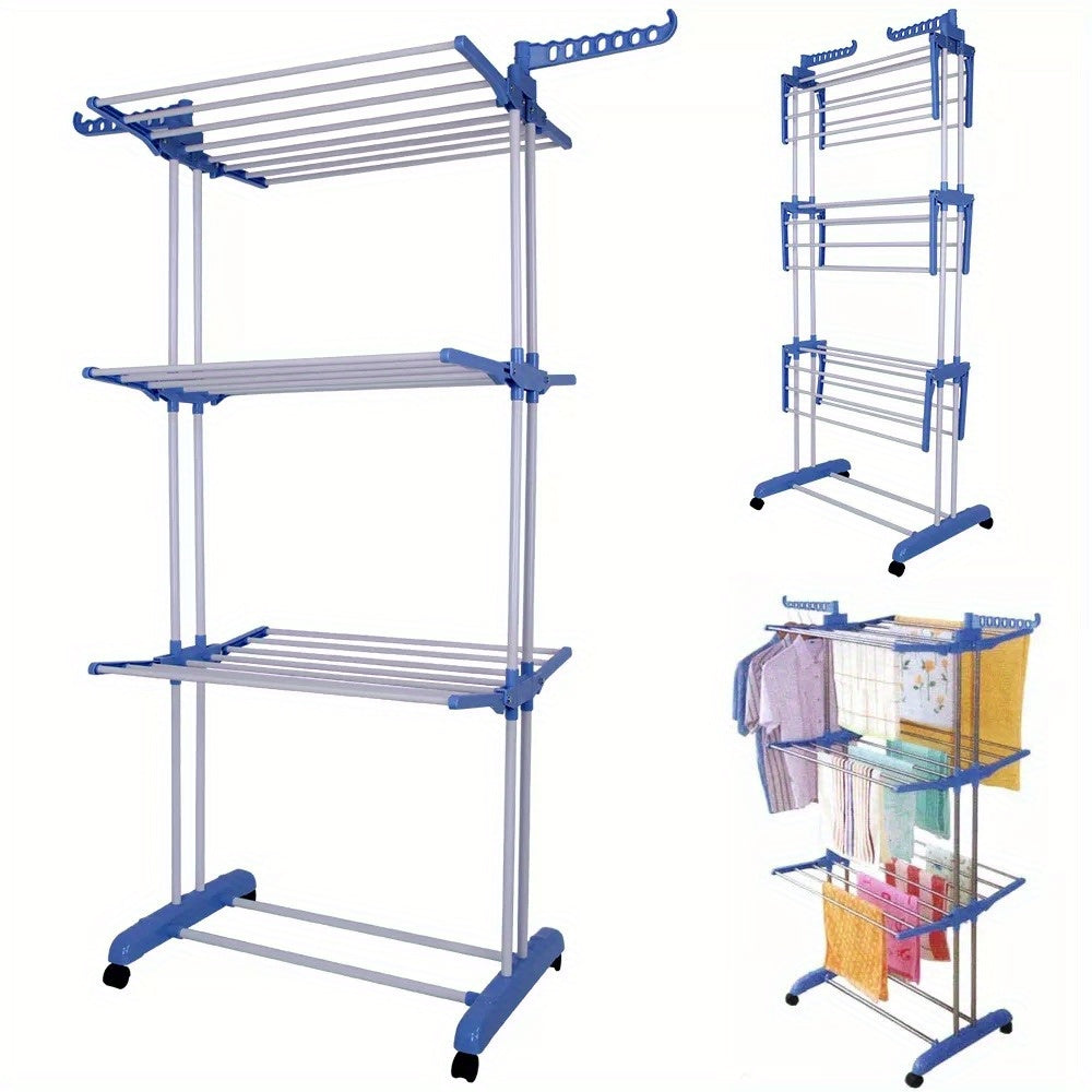 NEW 4 Tier Clothes Airer Rack Foldable Indoor Outdoor Laundry Dryer/Shoe Rail Hanger, Drying Racks