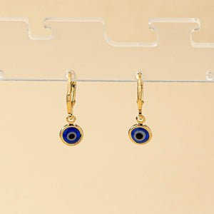 [Y2K Style Hypoallergenic Hoop Earrings] 1 Pair Fashionable Alloy Evil Eye Hoop Earrings, Y2K Style Ear Hooks with Blue Eye Detail, Hypoallergenic Jewelry for Women
