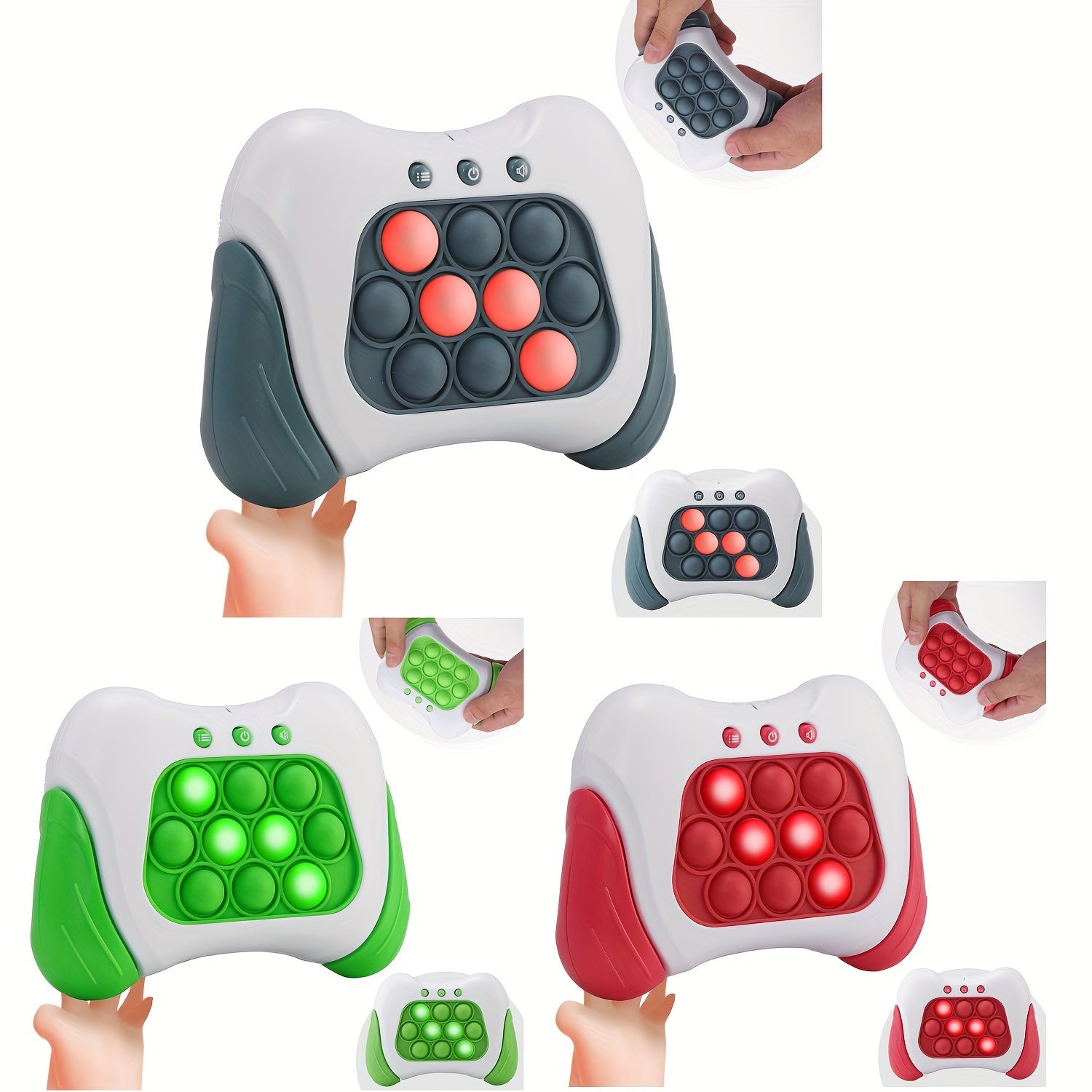 Interactive Pop Fidget Controller Toy with Light-Up Buttons - Multiplayer Game Mode for Enhanced Focus, Memory, and Hand-Eye Coordination - Educational Stress Relief Puzzle