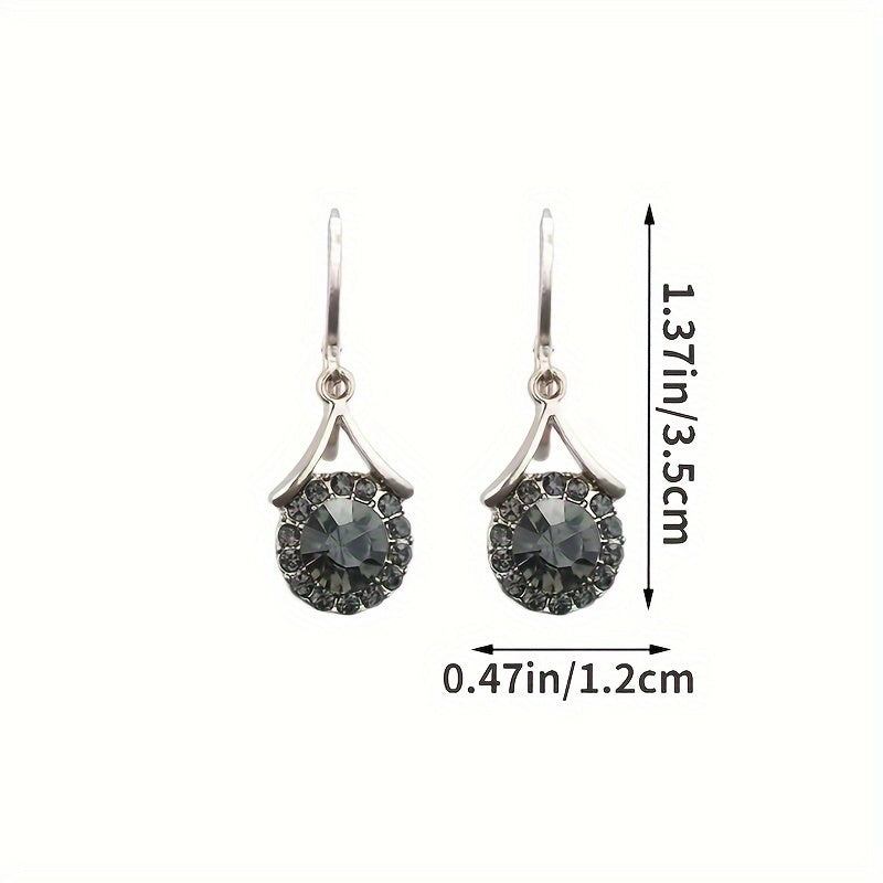 Elegant Aurora French-Inspired Cubic Zirconia Drop Earrings - Dazzling Luxurious Sparkle with Exquisite Design, Perfect for Weddings, Partie