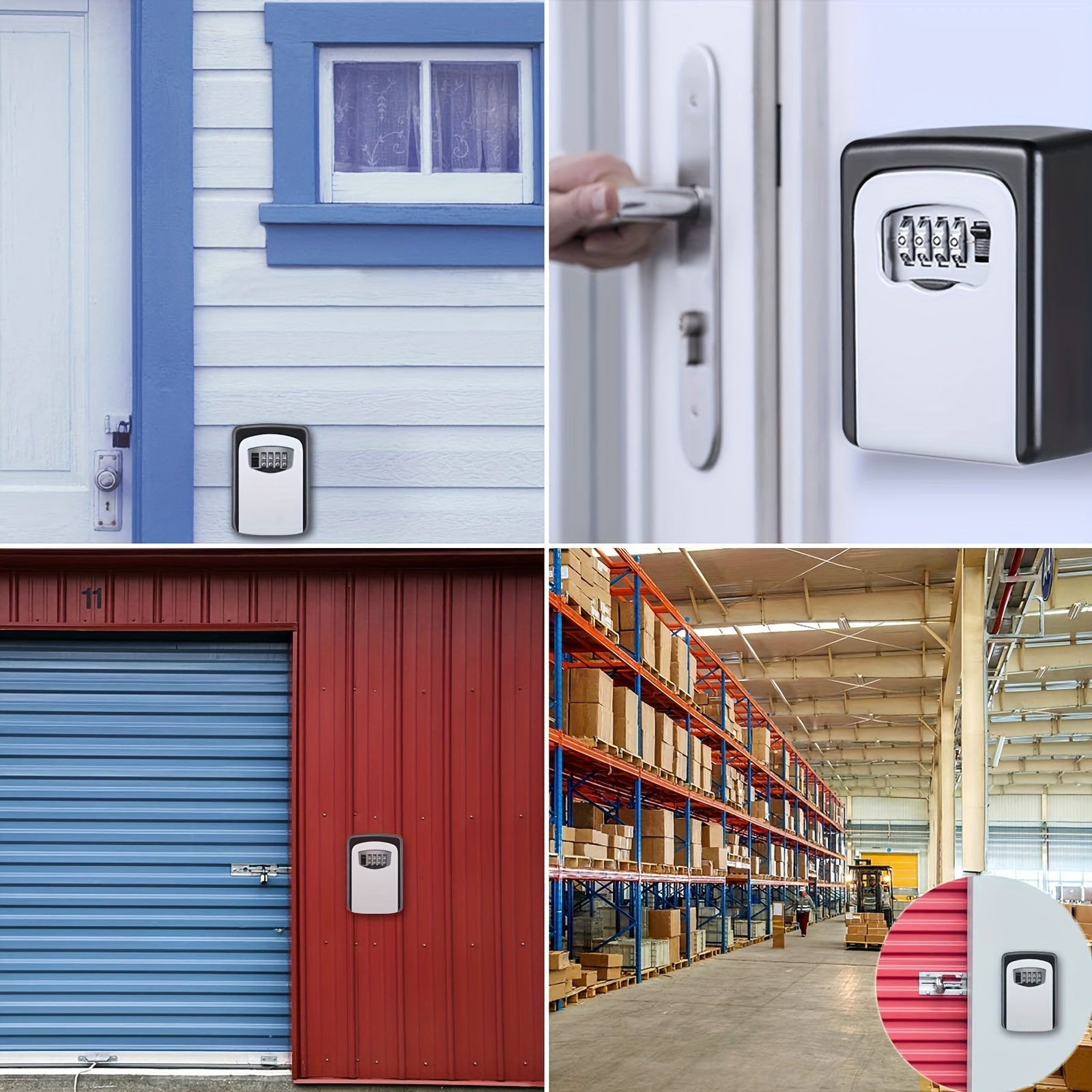 1pc Ultra-Secure Flip Top Key Safe Box - Wall Mounted Metal and Plastic Key Storage with Combination Access - for Home, Hotel, Emergency, Tr