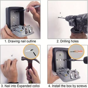 1pc Ultra-Secure Flip Top Key Safe Box - Wall Mounted Metal and Plastic Key Storage with Combination Access - for Home, Hotel, Emergency, Tr