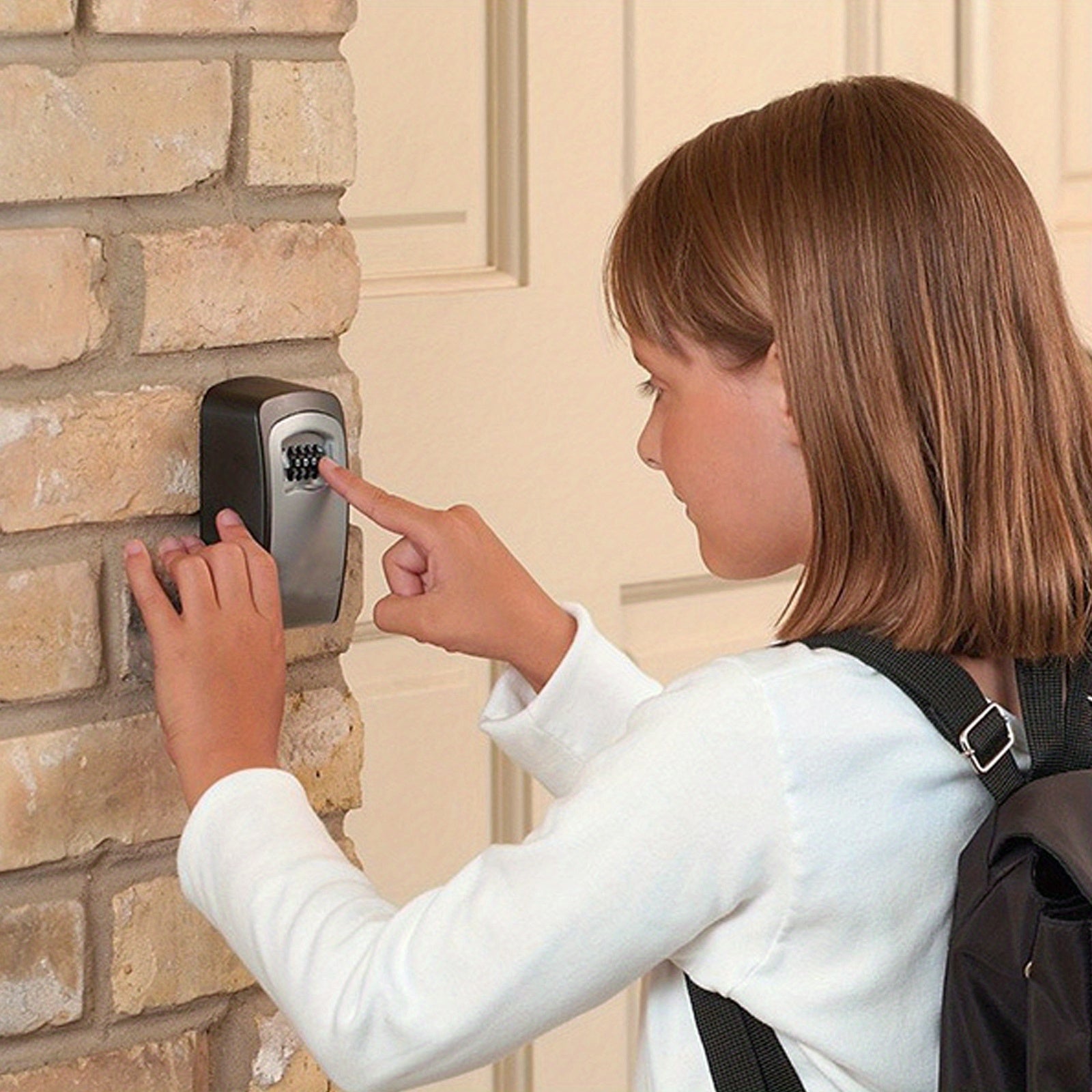 1pc Ultra-Secure Flip Top Key Safe Box - Wall Mounted Metal and Plastic Key Storage with Combination Access - for Home, Hotel, Emergency, Tr