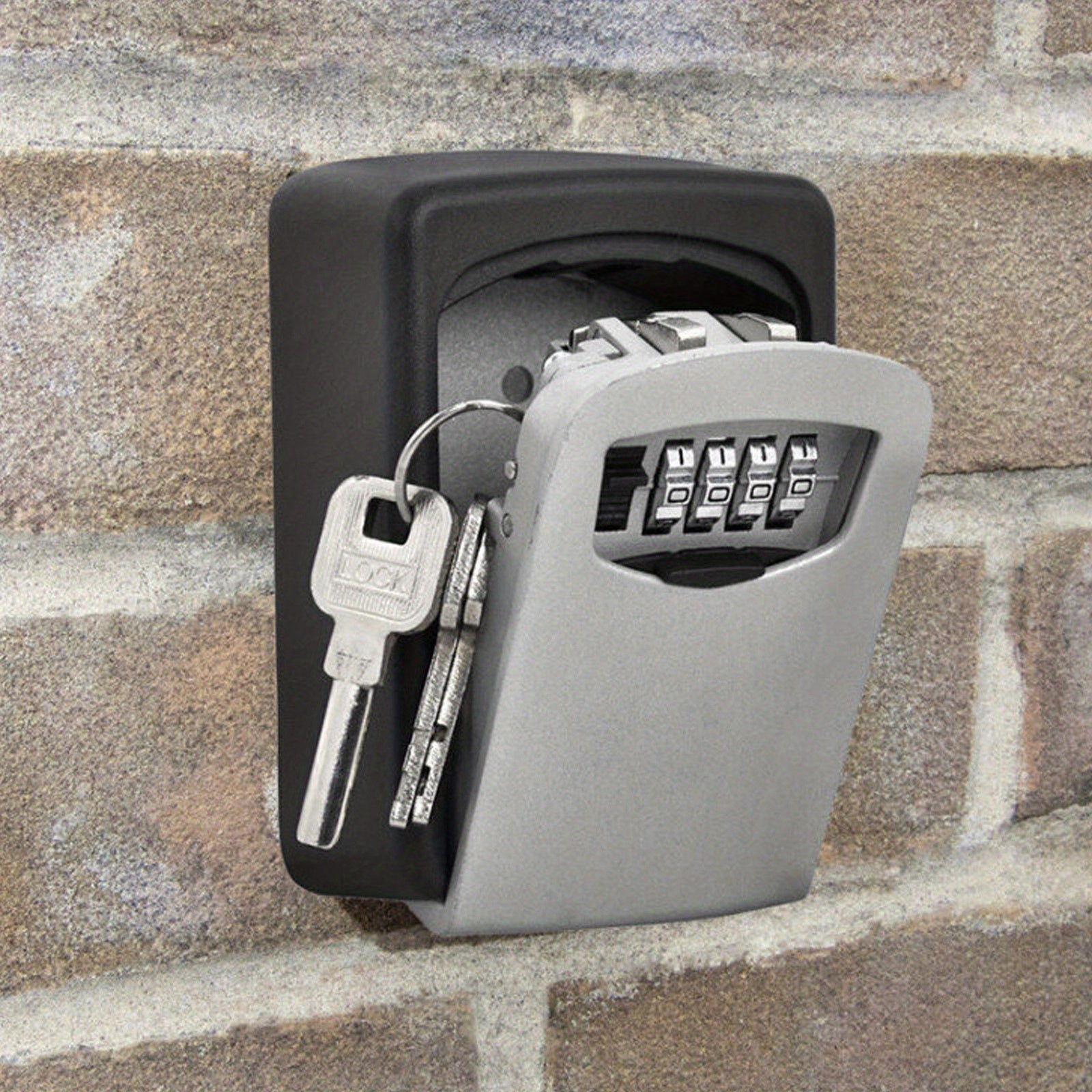 1pc Ultra-Secure Flip Top Key Safe Box - Wall Mounted Metal and Plastic Key Storage with Combination Access - for Home, Hotel, Emergency, Tr
