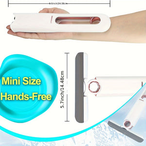 1 Set, Mini Mop, Hand-held Sponge Mop, Hand-free Mop, Desktop Mop, Glass Wiper, Multipurpose Portable Sponge Mop, Suitable for Bathroom, Car, Window and Glass Cleaning, Super Absorbent, Cleaning Products and Cleaning Tools.