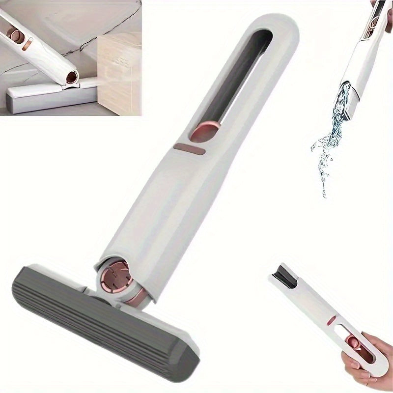 1 Set, Mini Mop, Hand-held Sponge Mop, Hand-free Mop, Desktop Mop, Glass Wiper, Multipurpose Portable Sponge Mop, Suitable for Bathroom, Car, Window and Glass Cleaning, Super Absorbent, Cleaning Products and Cleaning Tools.