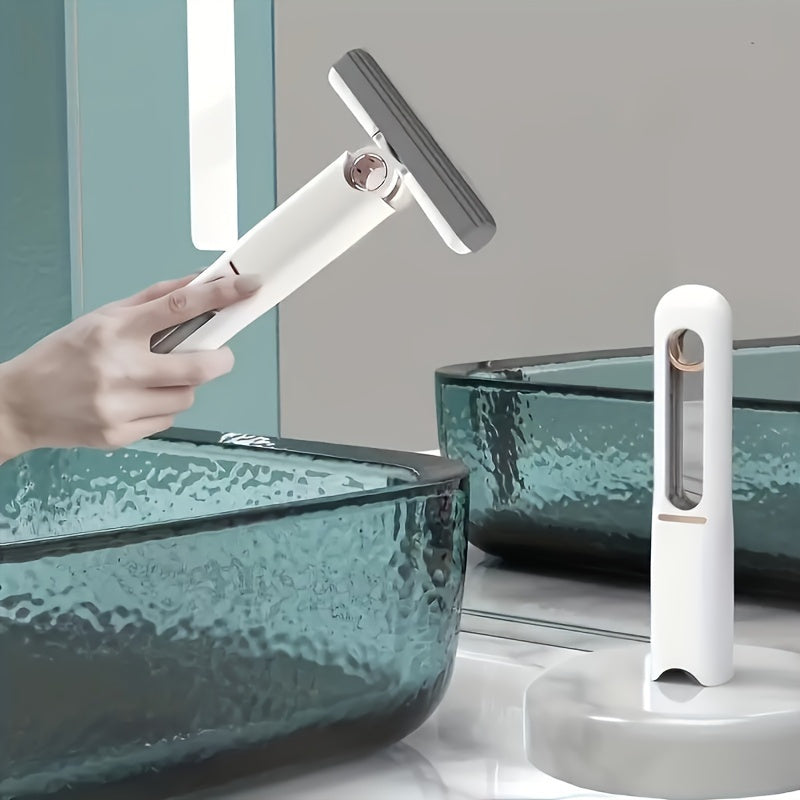 1 Set, Mini Mop, Hand-held Sponge Mop, Hand-free Mop, Desktop Mop, Glass Wiper, Multipurpose Portable Sponge Mop, Suitable for Bathroom, Car, Window and Glass Cleaning, Super Absorbent, Cleaning Products and Cleaning Tools.
