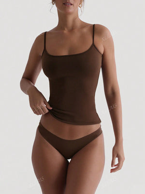 Sexy Backless Women's Camisole Elastic Casual Spaghetti Strap Top Summer Vacation Outfits 2025